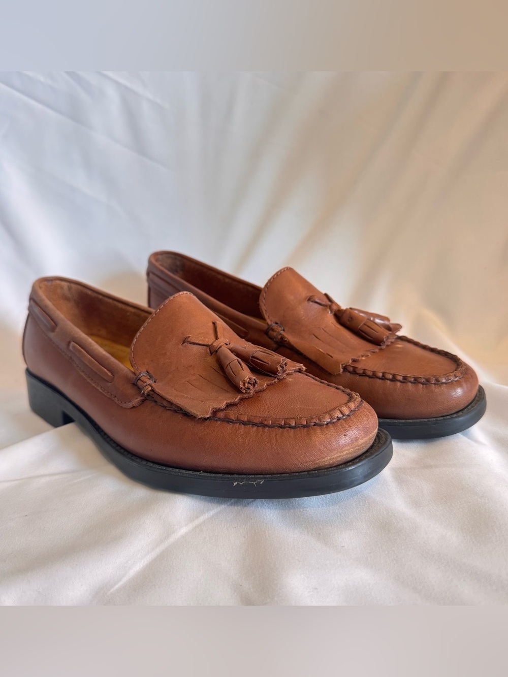 G.H. Bass & Co. Brown Leather Tassel Flats